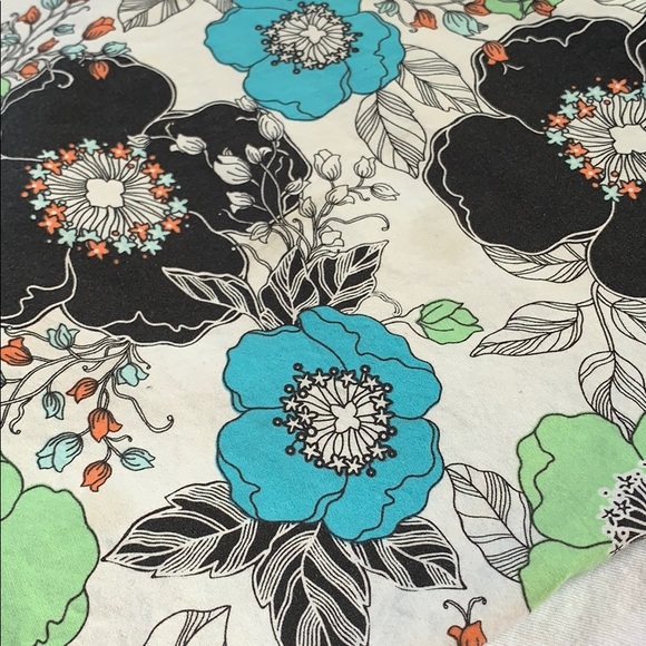 🚮 Old navy floral tote bag poppies ribbon handles - Picture 7 of 8